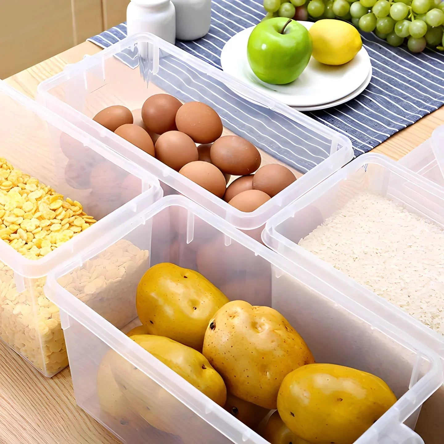 Unbreakable Kitchen Storage Boxes for Smart Organizing (Pack of 6)