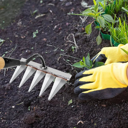 Garden Weeding Tool with 5 Durable Steel Claws