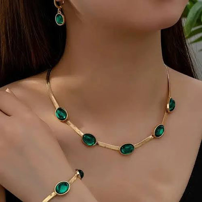 Green Crystal Necklace Set✨💚